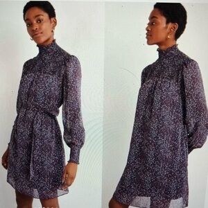 Boden Elegant Floral Long-Sleeve Dress-Size 10